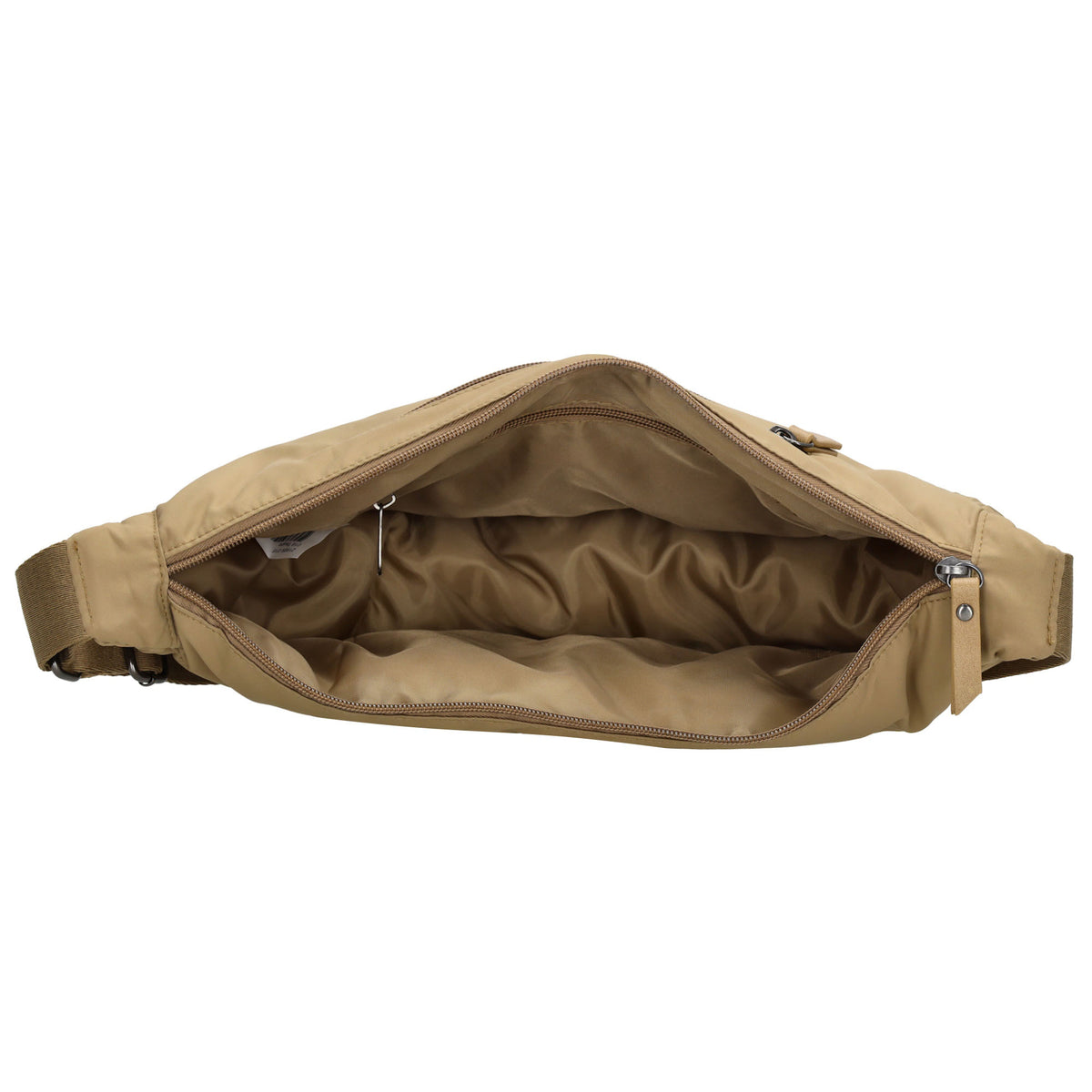 Bodybag 39x18cm in Taupe mit Reißverschluss - leder-accessoires.com