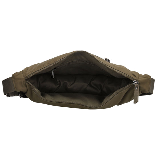 Bodybag 39x18cm in Oliv mit Reißverschluss - leder-accessoires.com