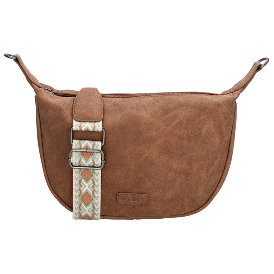 Bodybag 28 x 18cm in marmorierter Optik Braun - leder-accessoires.com