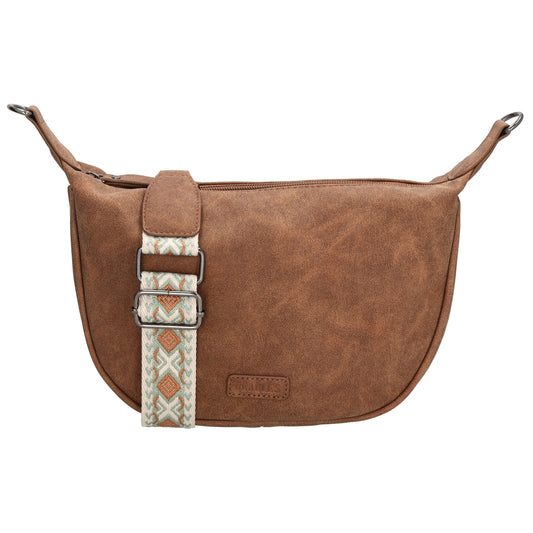 Bodybag 28 x 18cm in marmorierter Optik Braun - leder-accessoires.com