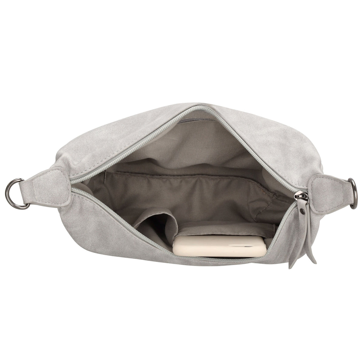 Bodybag 28 x 18cm in marmorierter Optik Hellgrau - leder-accessoires.com
