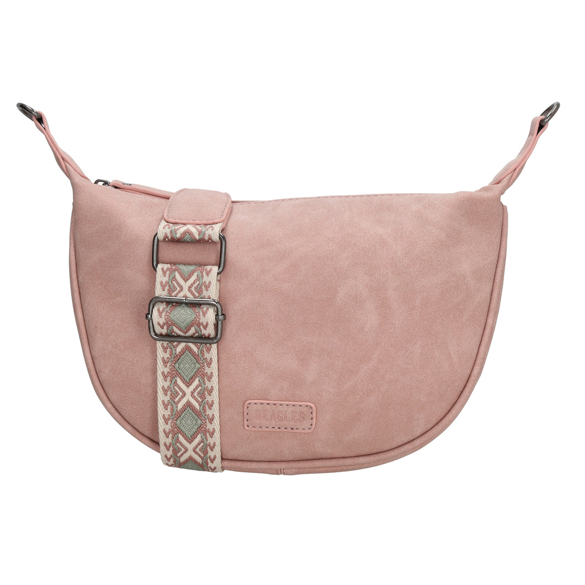 Bodybag 28 x 18cm in marmorierter Optik Hellrosa - leder-accessoires.com