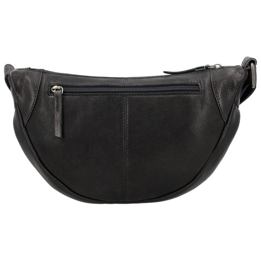 Schwarze Leder Bodybag 29x18 cm – Elegante Gürteltasche - leder-accessoires.com