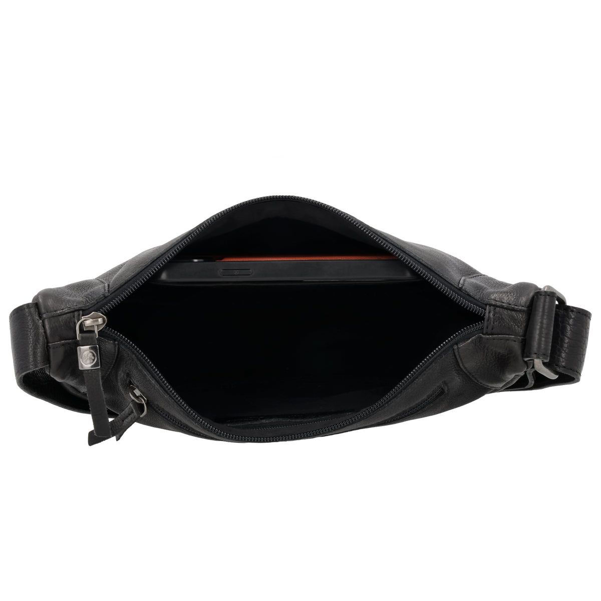 Schwarze Leder Bodybag 29x18 cm – Elegante Gürteltasche - leder-accessoires.com
