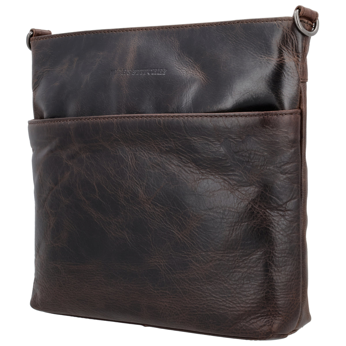 Schultertasche 26x25cm in Braun aus Leder mit Reißverschluss und Wechselriemen - leder-accessoires.com