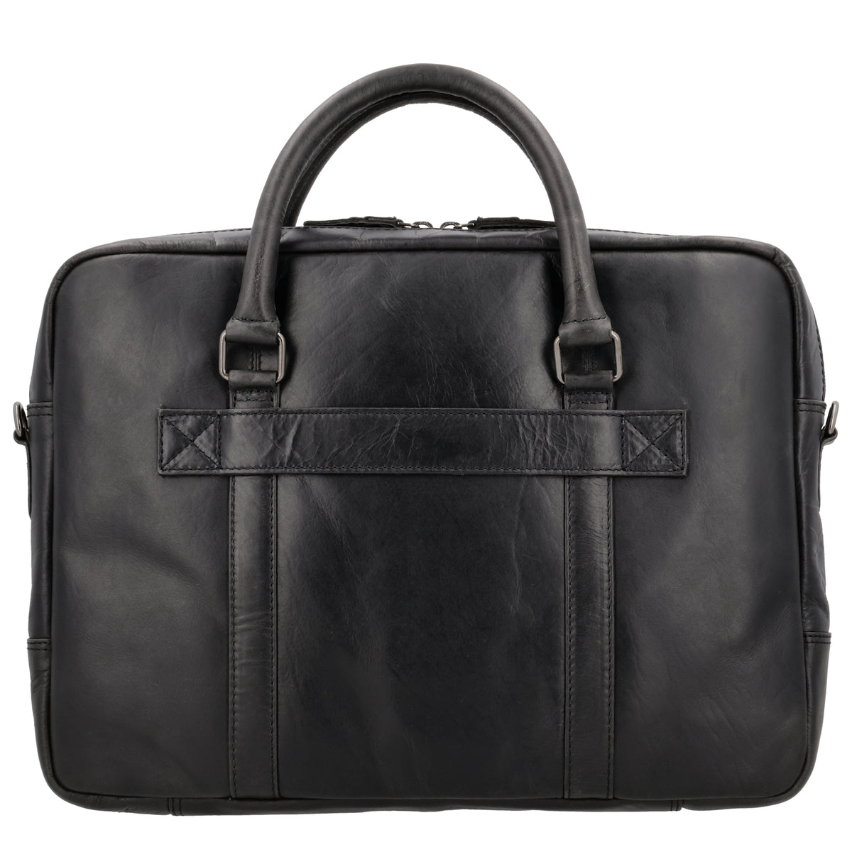 Businesstasche 38x29cm in Schwarz aus Leder mit Reißverschluss - leder-accessoires.com