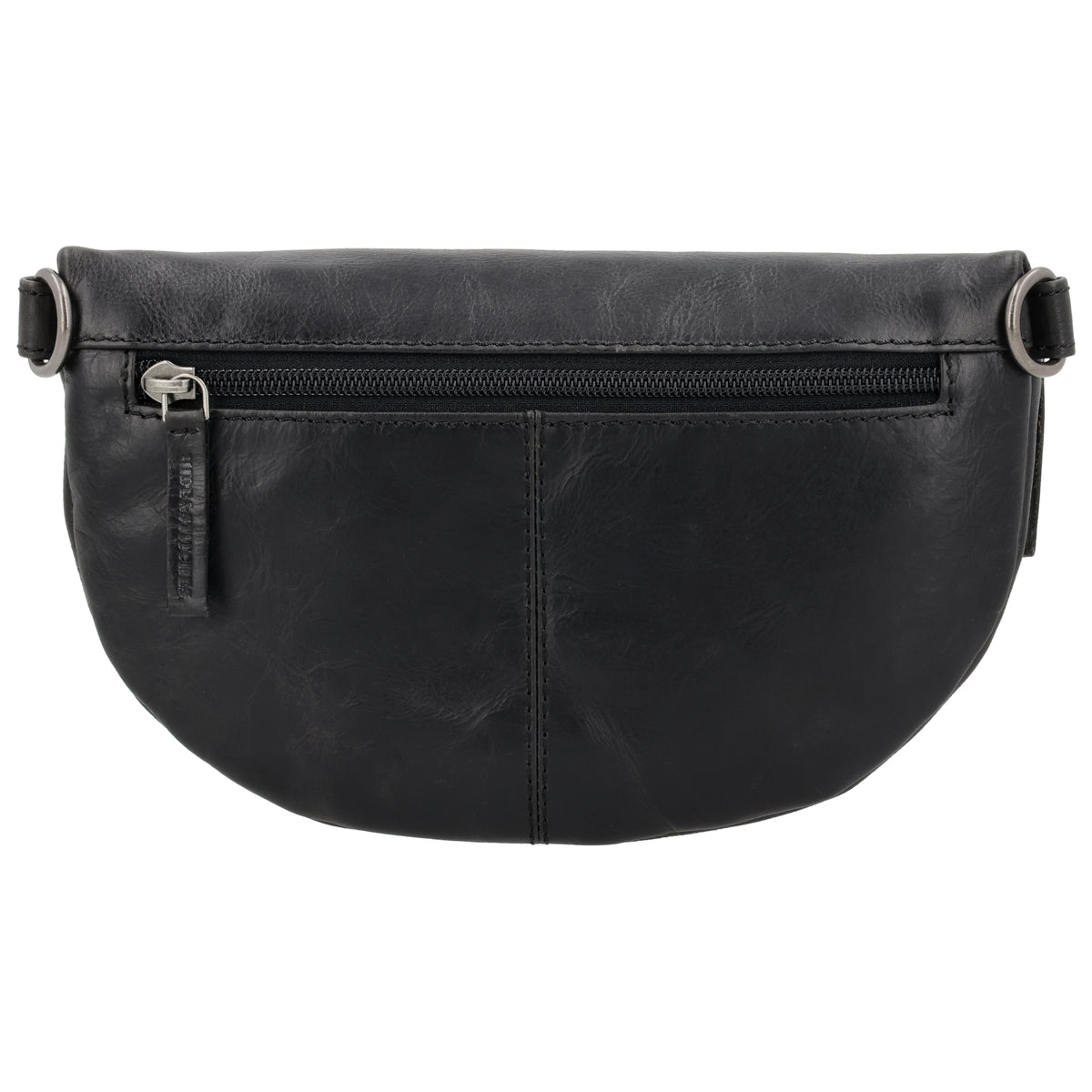 Bodybag 24x13cm in Schwarz mit Reißverschluss und Wechselriemen - leder-accessoires.com