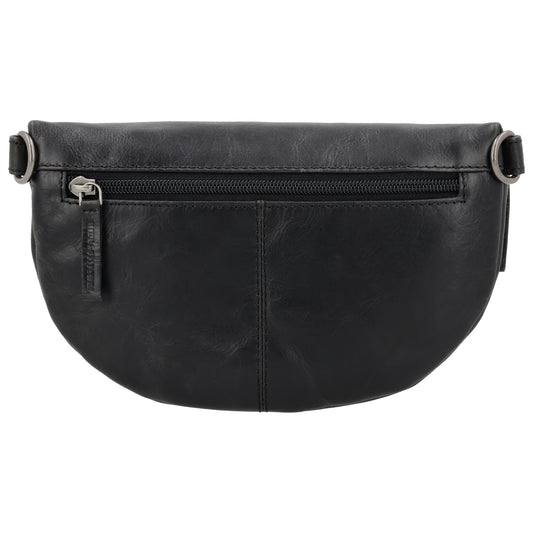 Bodybag 24x13cm in Schwarz mit Reißverschluss und Wechselriemen - leder-accessoires.com