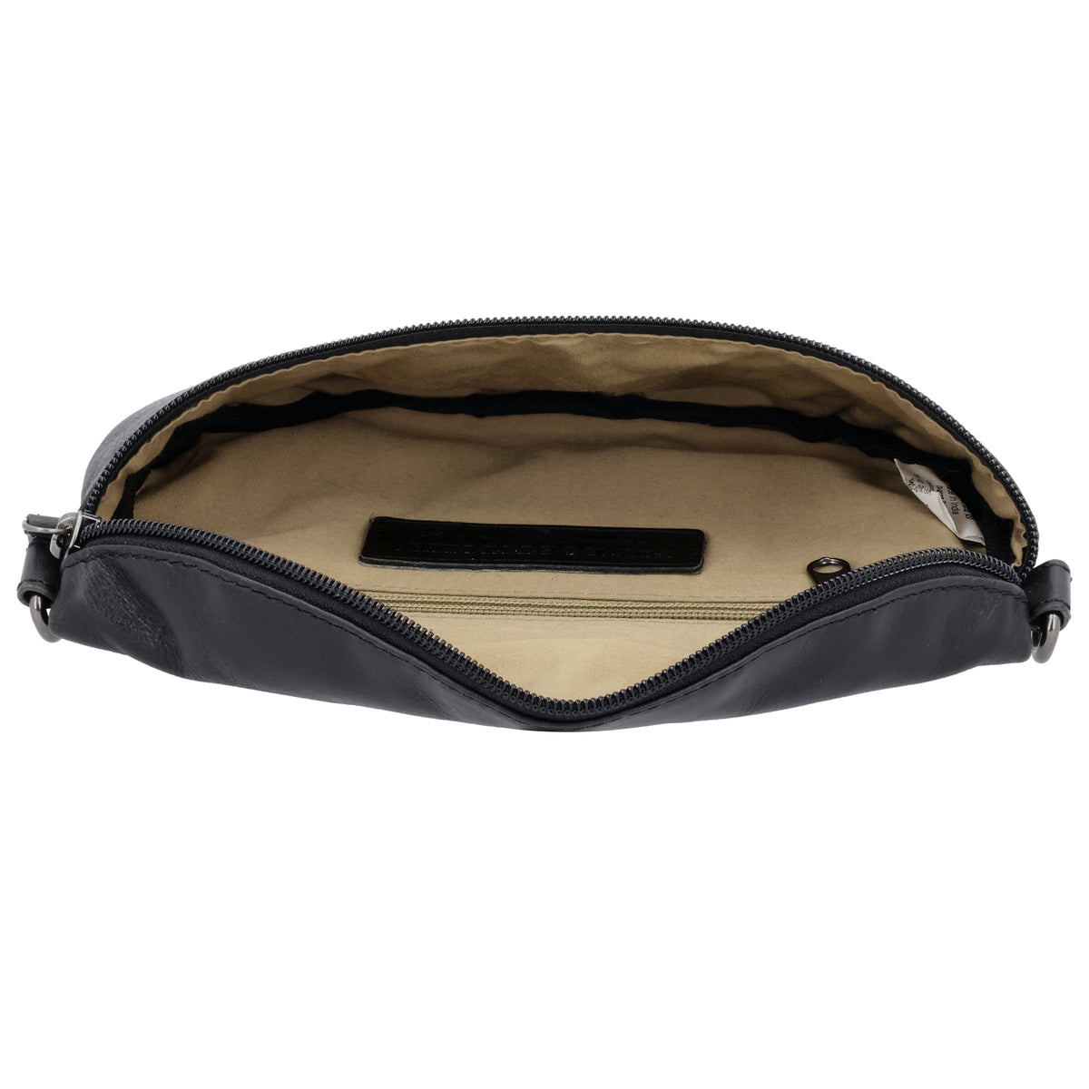 Bodybag 24x13cm in Schwarz mit Reißverschluss und Wechselriemen - leder-accessoires.com