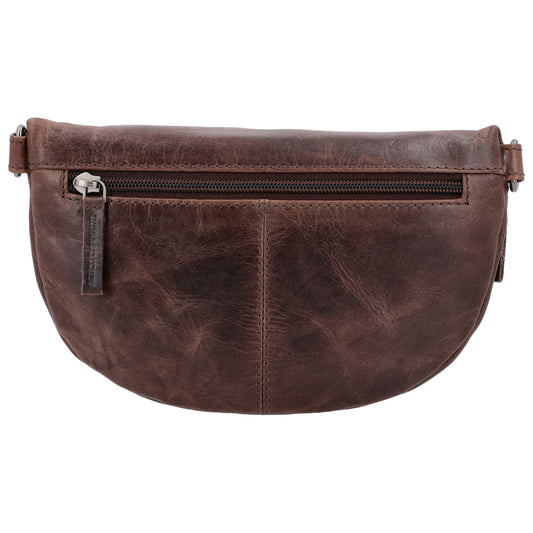 Bodybag 24x13cm in Braun mit Reißverschluss und Wechselriemen - leder-accessoires.com
