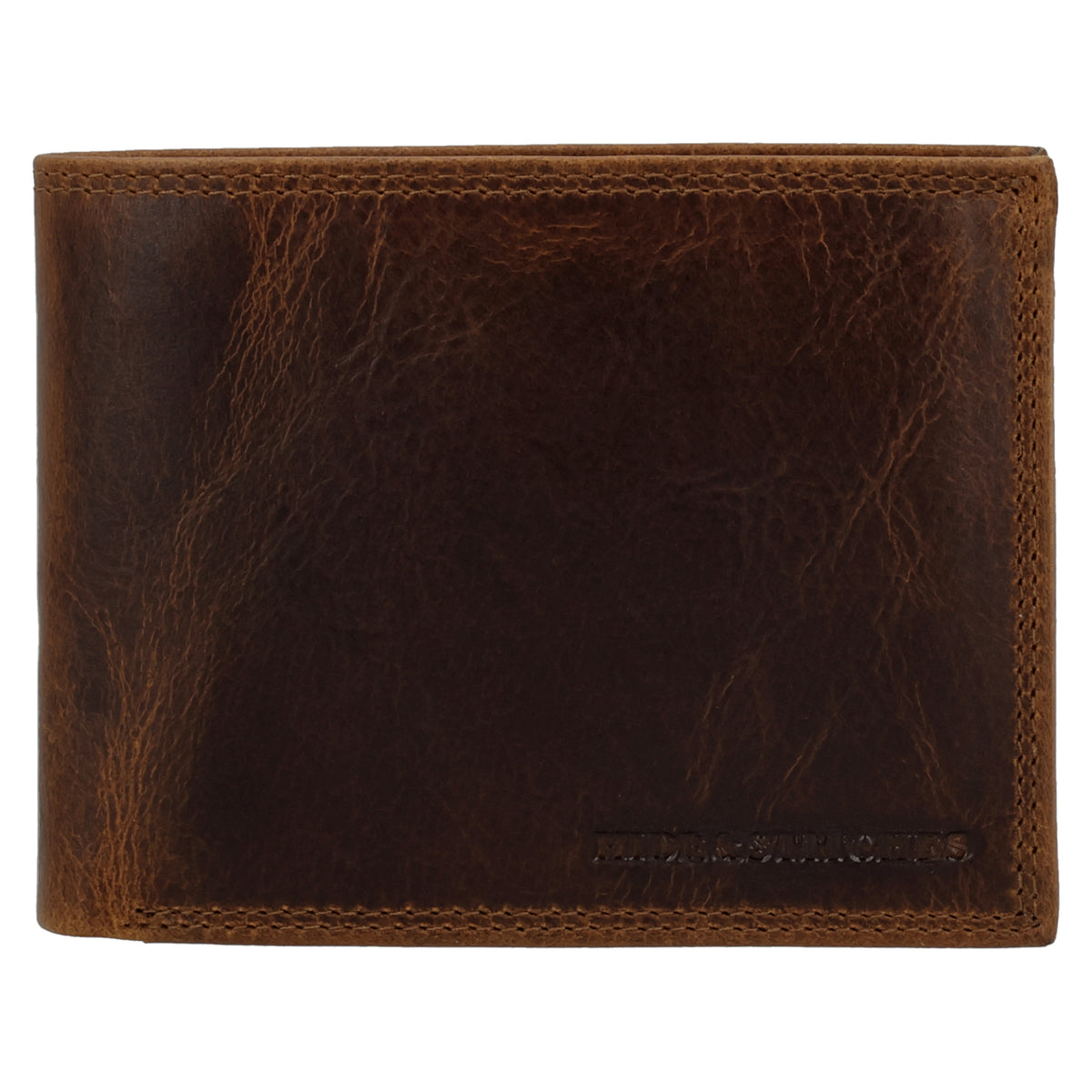 Geldbörse Querformat 12,5 x 10cm in Braun mit Riegel - leder-accessoires.com