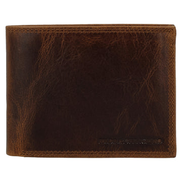 Geldbörse Querformat 12,5 x 10cm in Braun mit Riegel - leder-accessoires.com