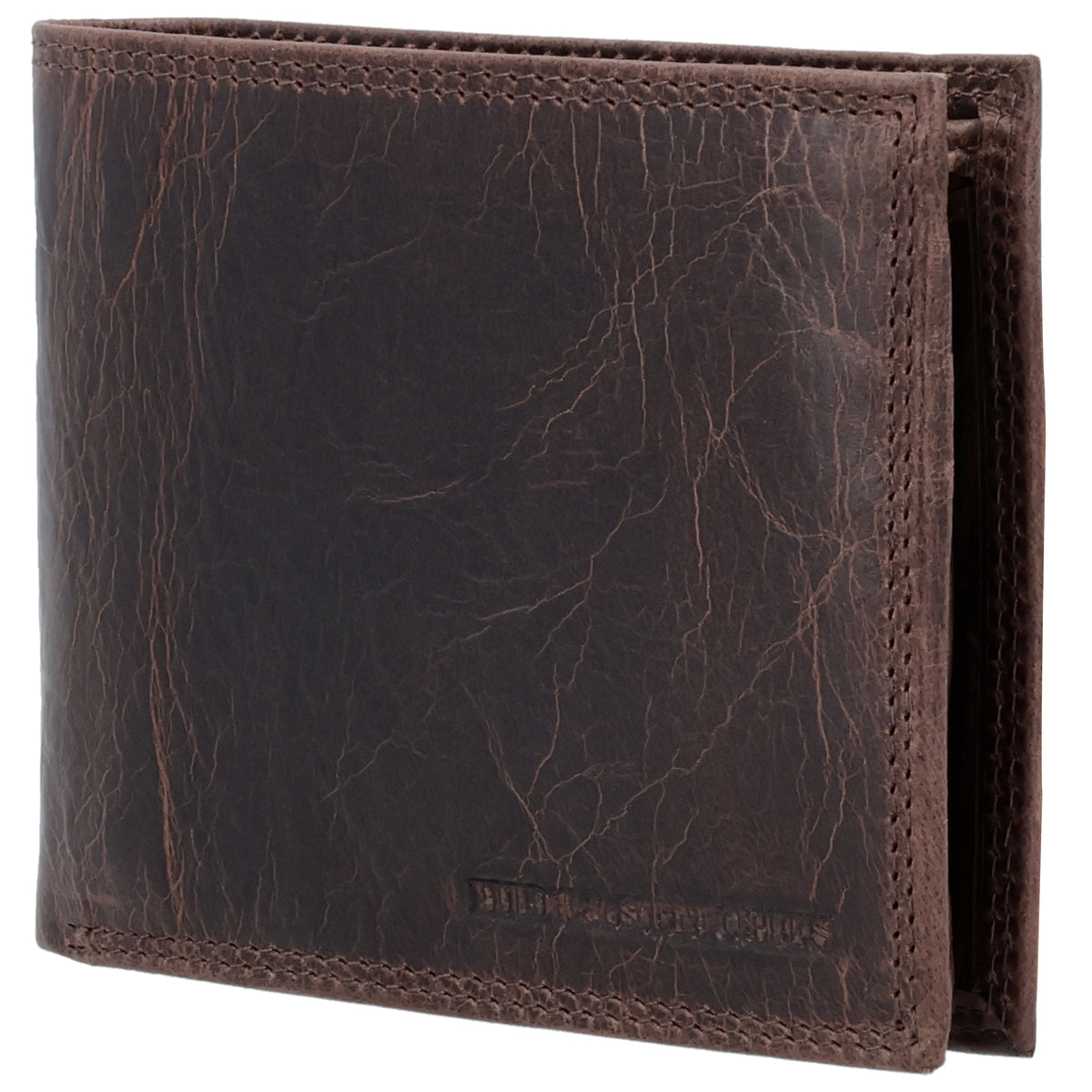Geldbörse Querformat 12,5 x 10cm in Dunkelbraun mit Riegel - leder-accessoires.com