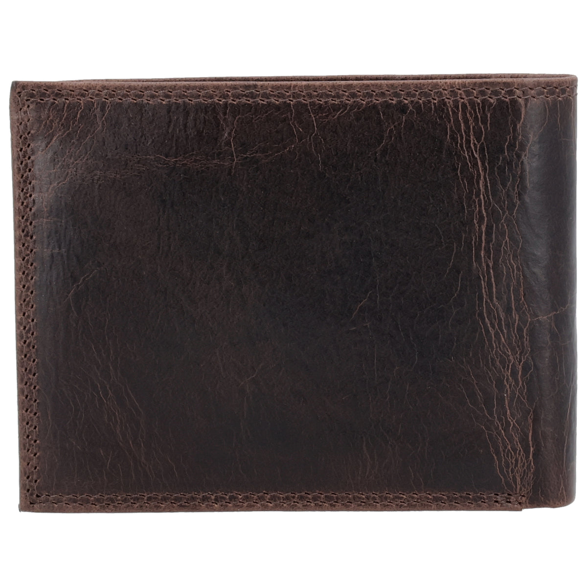 Geldbörse Querformat 12,5 x 10cm in Dunkelbraun mit Riegel - leder-accessoires.com