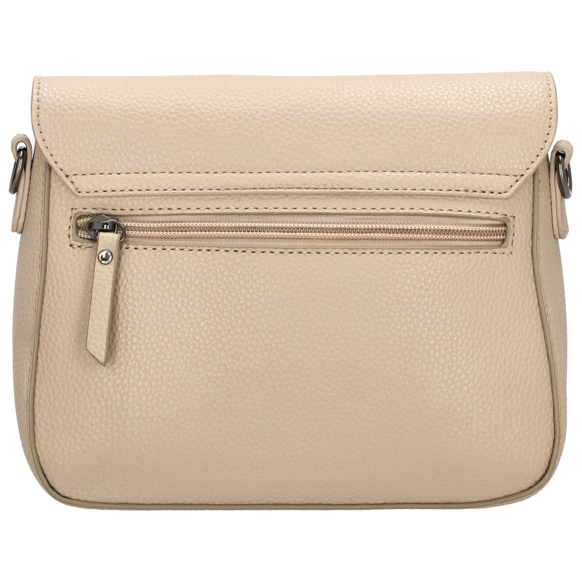 Schultertasche 26x18cm Taupe mit Reißverschluss und Überschlag - leder-accessoires.com