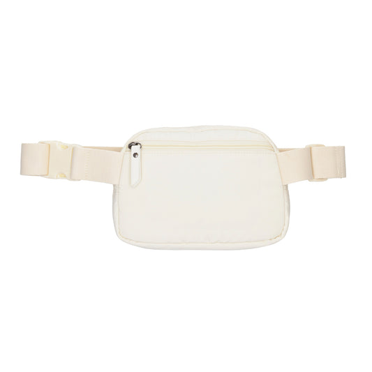 Bodybag|Gürteltasche 19,5 x 14cm in Weiß wattiert - leder-accessoires.com