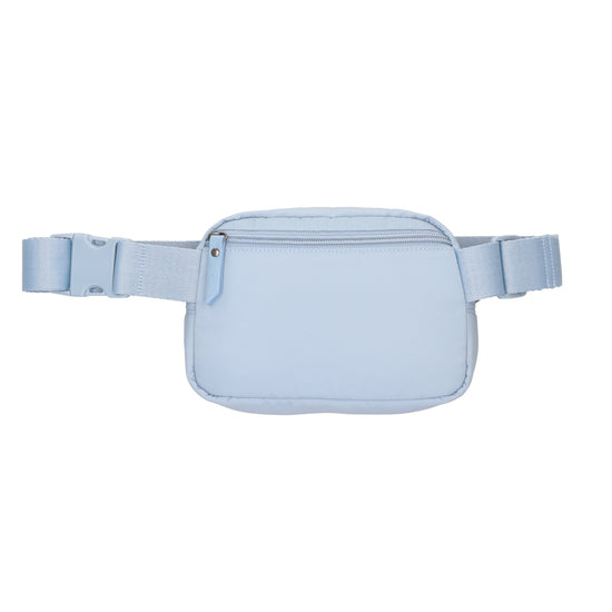 Bodybag|Gürteltasche 19,5 x 14cm in Hellblau wattiert - leder-accessoires.com