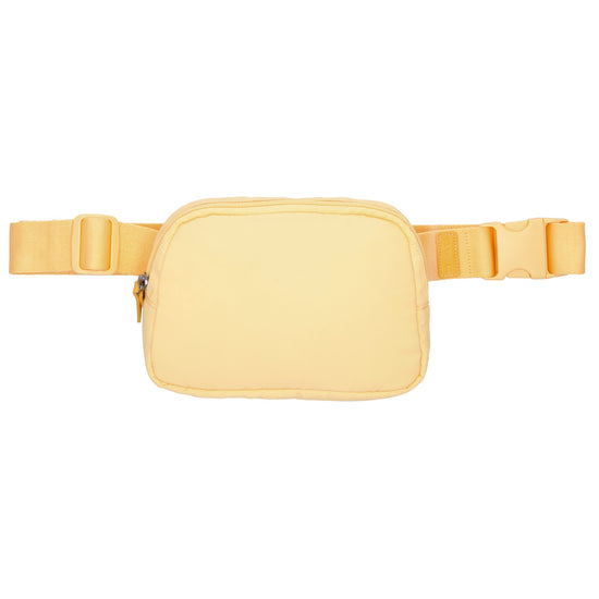 Bodybag|Gürteltasche 19,5 x 14cm in Gelb wattiert - leder-accessoires.com