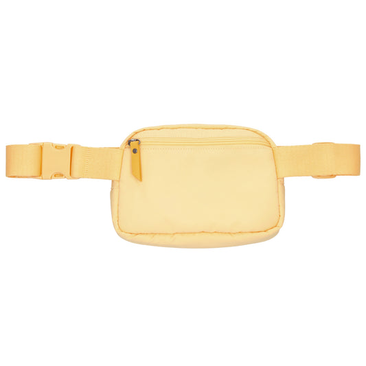 Bodybag|Gürteltasche 19,5 x 14cm in Gelb wattiert - leder-accessoires.com