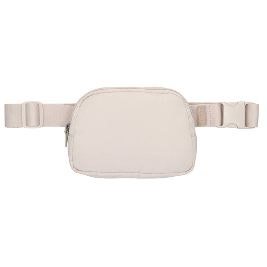 Bodybag|Gürteltasche 19,5 x 14cm in Creme wattiert - leder-accessoires.com