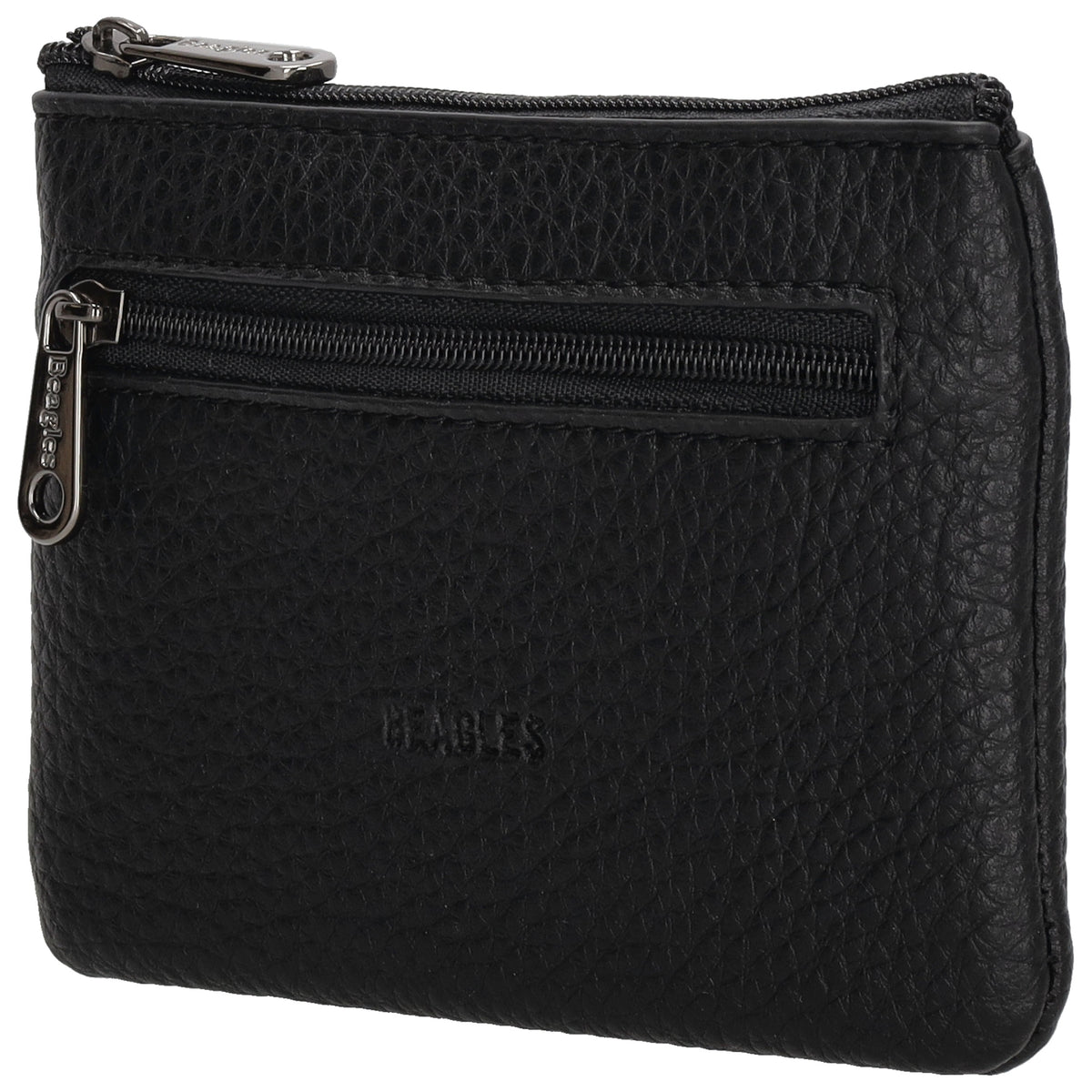 Schlüsseletui 12,5x9cm in Schwarz mit Reißverschluss - leder-accessoires.com