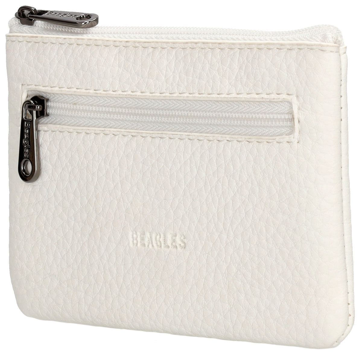 Schlüsseletui 12,5x9cm in Weiß mit Reißverschluss - leder-accessoires.com