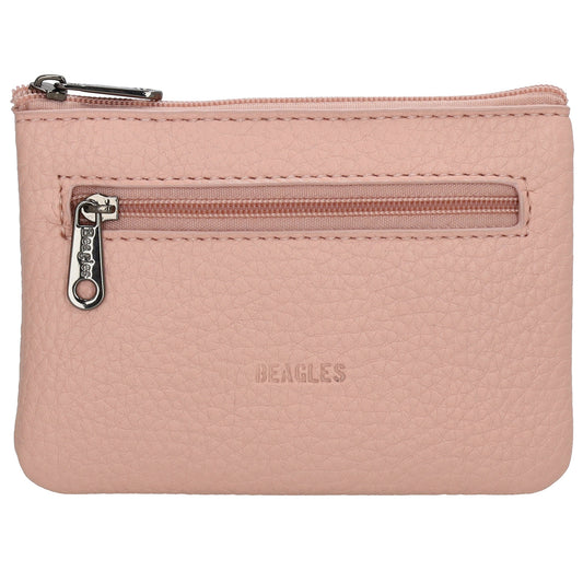Schlüsseletui 12,5x9cm in Altrosa mit Reißverschluss - leder-accessoires.com
