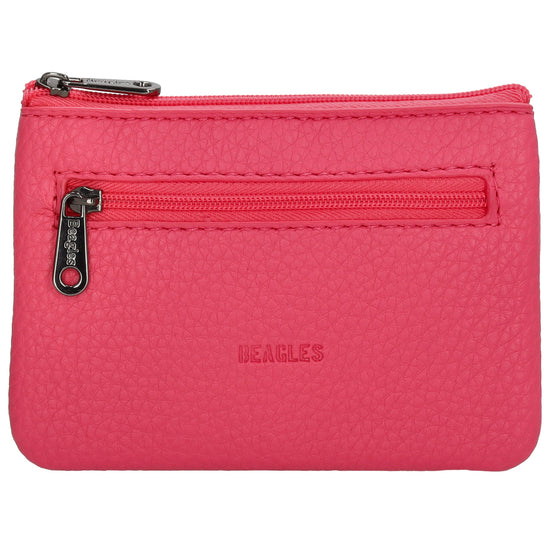 Schlüsseletui 12,5x9cm in Pink mit Reißverschluss - leder-accessoires.com