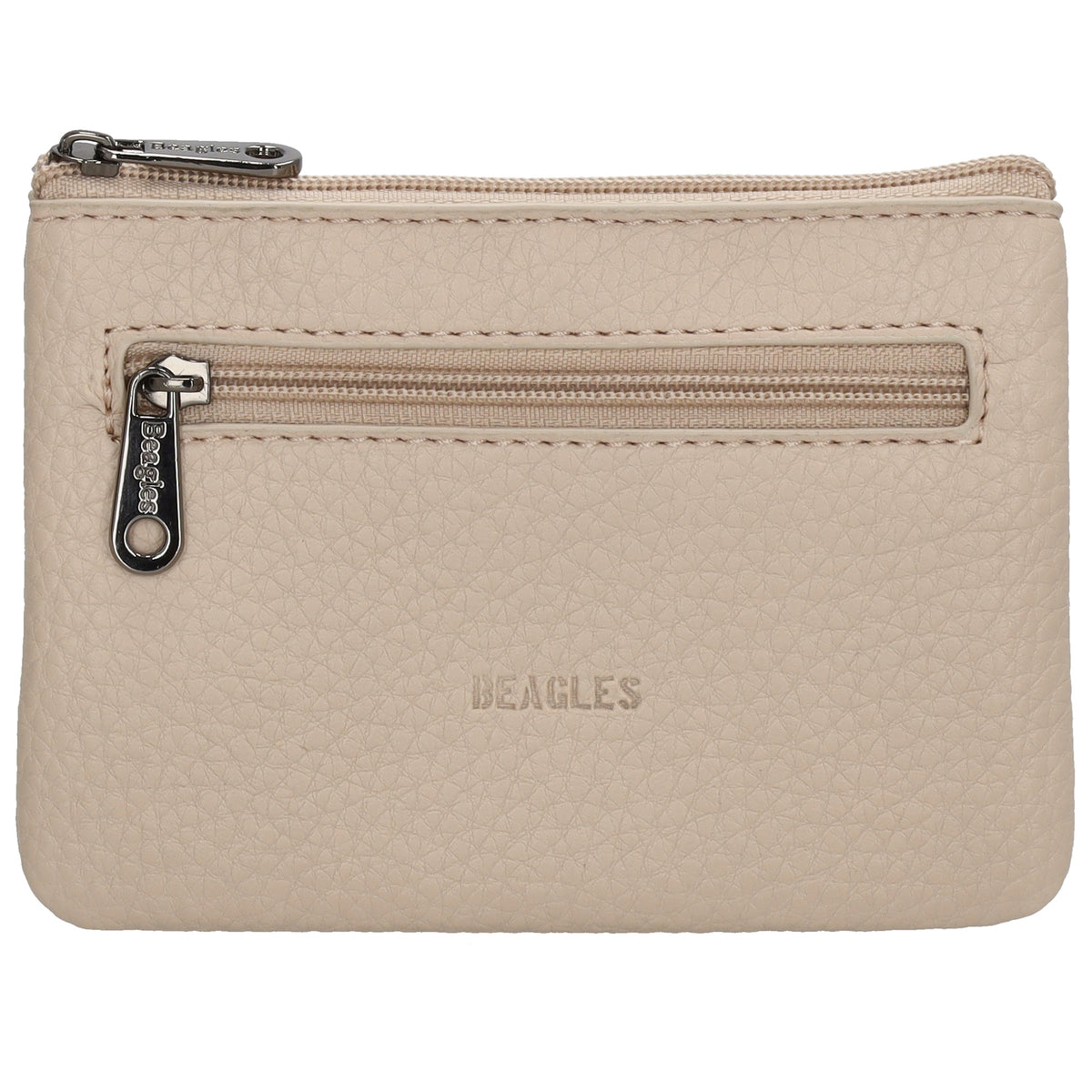 Schlüsseletui 12,5x9cm in Taupe mit Reißverschluss - leder-accessoires.com