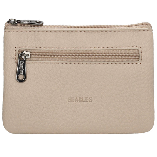 Schlüsseletui 12,5x9cm in Taupe mit Reißverschluss - leder-accessoires.com