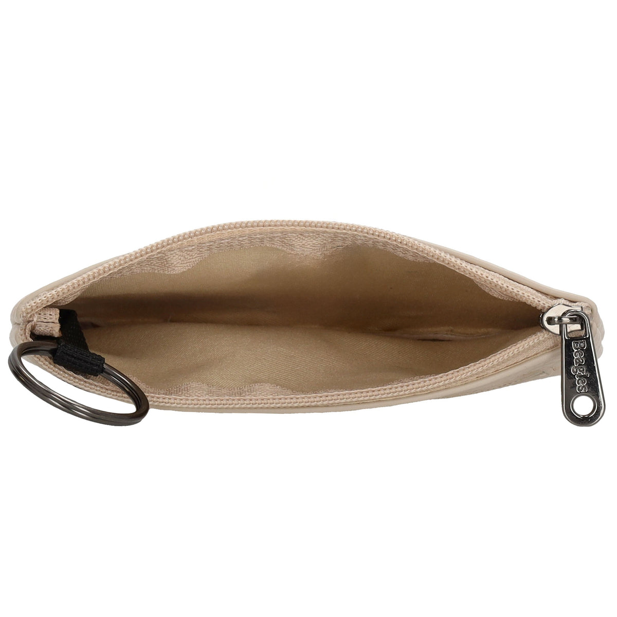 Schlüsseletui 12,5x9cm in Taupe mit Reißverschluss - leder-accessoires.com