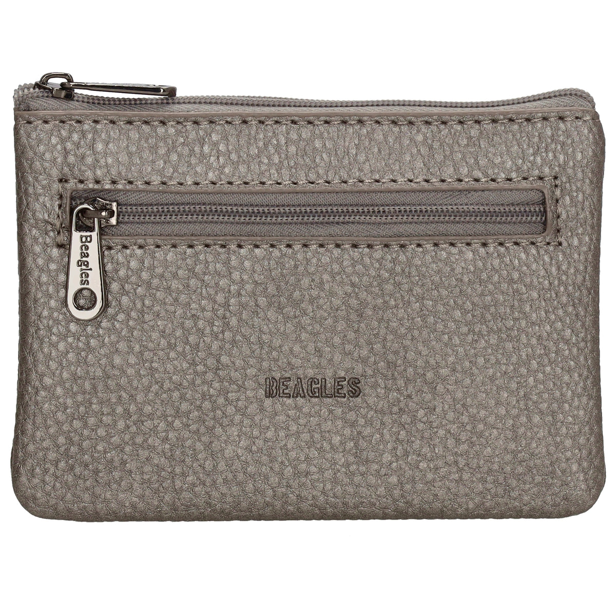 Schlüsseletui 12,5x9cm in Silber-Metallic mit Reißverschluss - leder-accessoires.com
