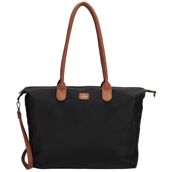 Shopper 51x33cm Schwarz aus Nylon|Polyester - leder-accessoires.com