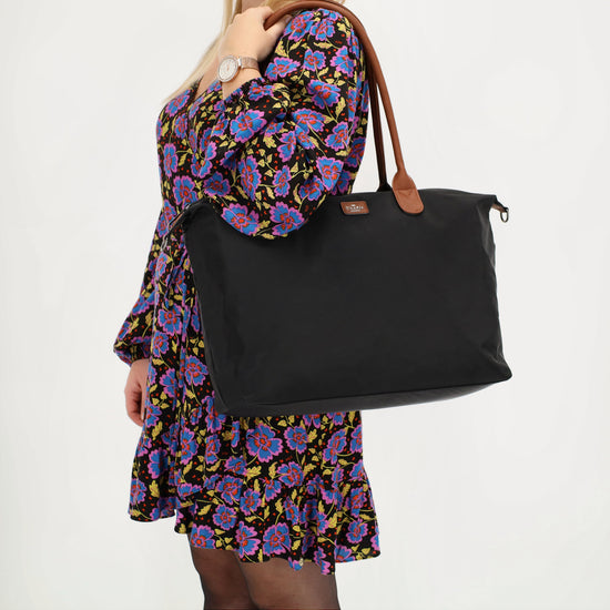 Shopper 51x33cm Schwarz aus Nylon|Polyester - leder-accessoires.com