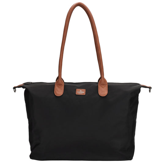 Shopper 51x33cm Schwarz aus Nylon|Polyester - leder-accessoires.com