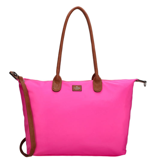 Shopper 51x33cm Pink|Fuchsia aus Nylon|Polyester - leder-accessoires.com