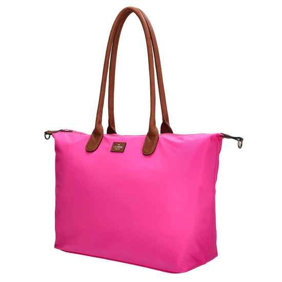 Shopper 51x33cm Pink|Fuchsia aus Nylon|Polyester - leder-accessoires.com