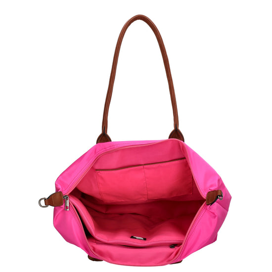 Shopper 51x33cm Pink|Fuchsia aus Nylon|Polyester - leder-accessoires.com