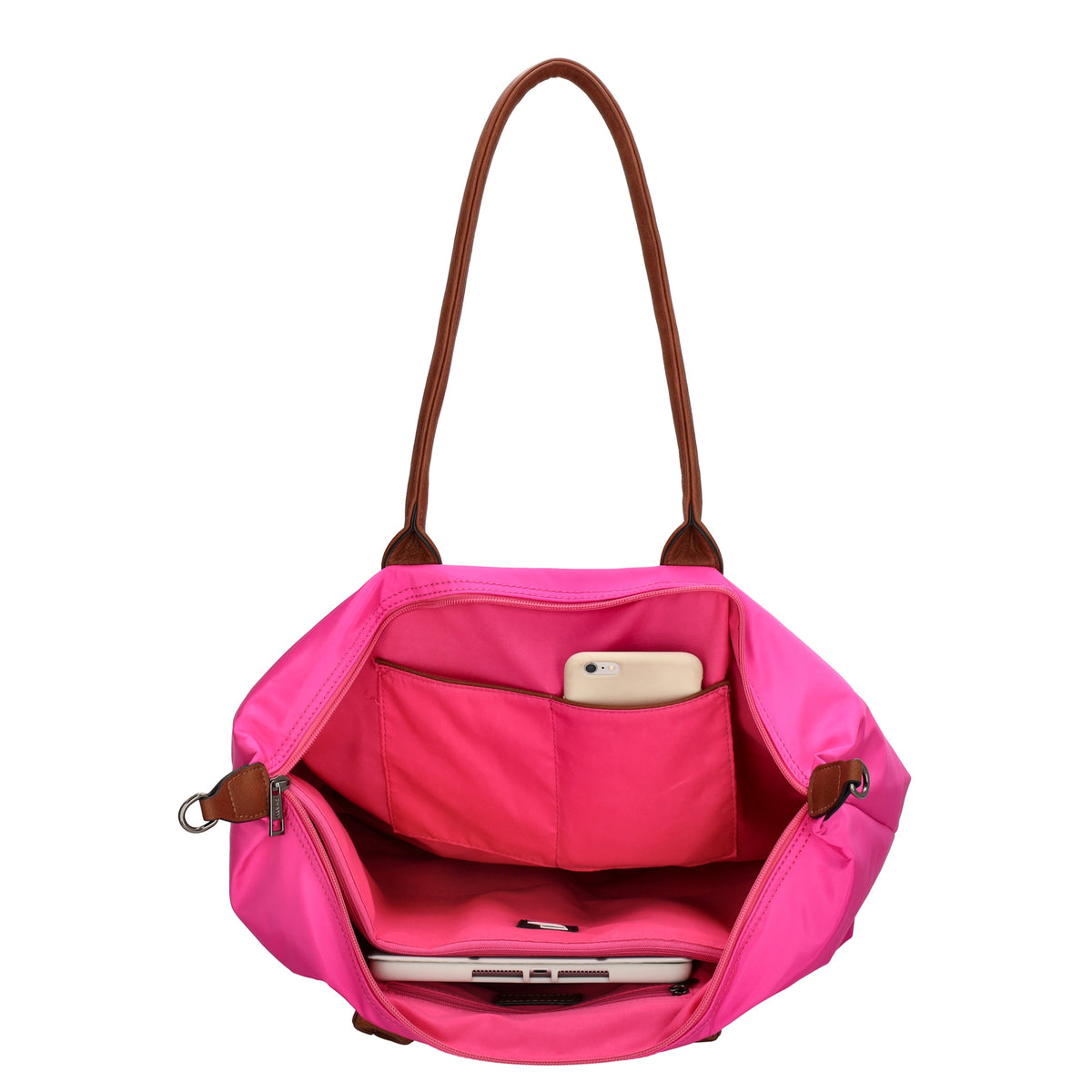 Shopper 51x33cm Pink|Fuchsia aus Nylon|Polyester - leder-accessoires.com