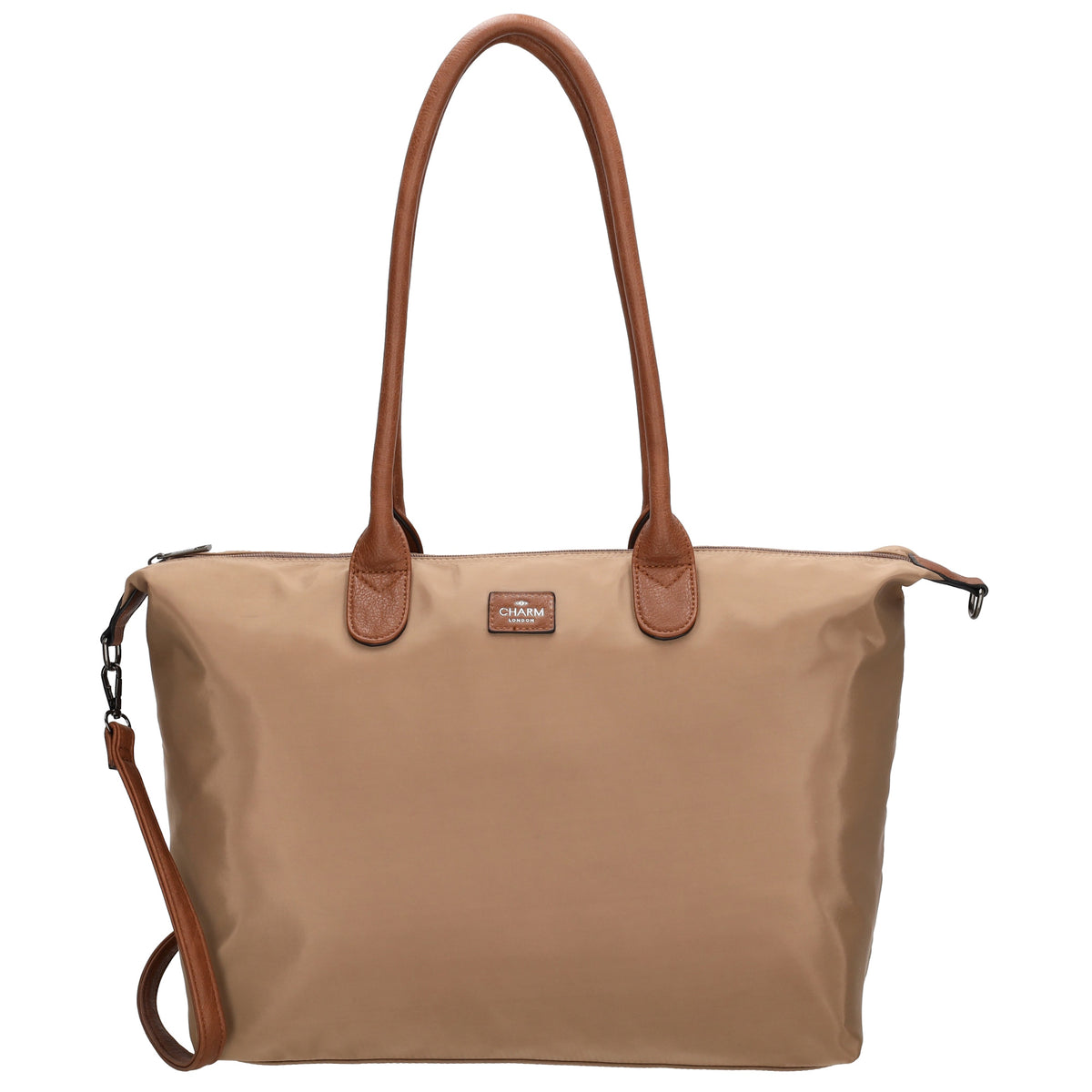 Shopper 51x33cm Taupe aus Nylon|Polyester - leder-accessoires.com