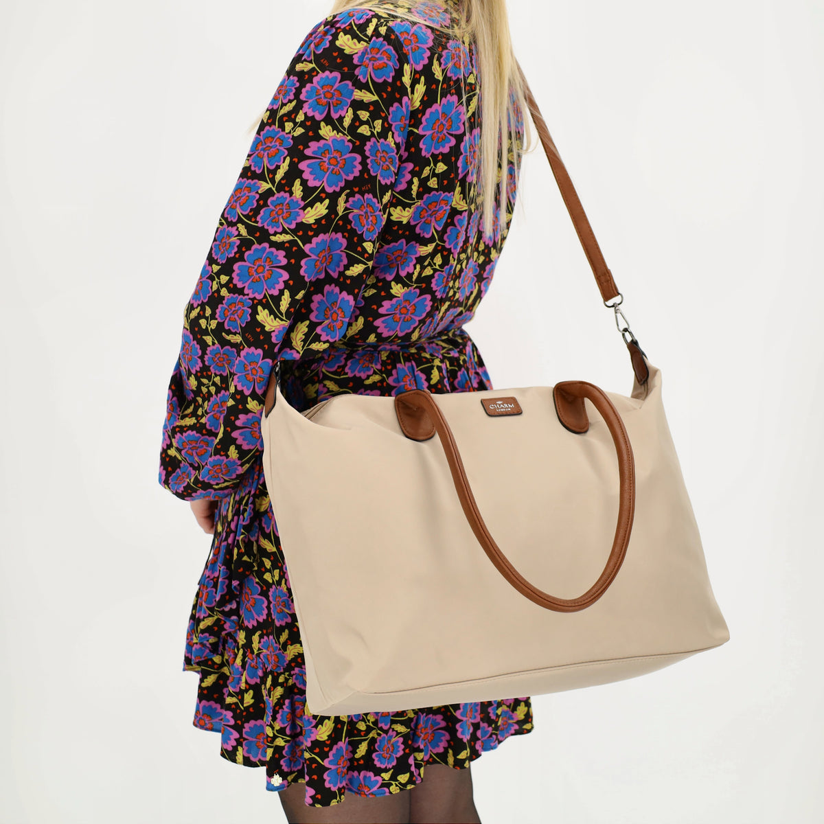 Shopper 51x33cm Natur|Sand aus Nylon|Polyester - leder-accessoires.com
