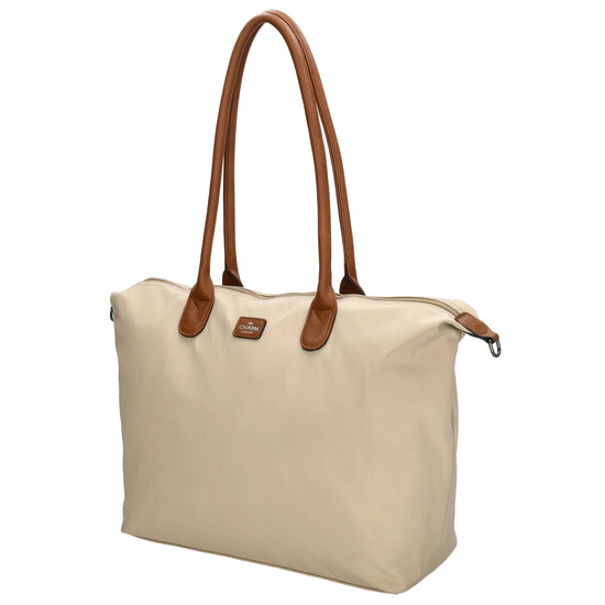 Shopper 51x33cm Natur|Sand aus Nylon|Polyester - leder-accessoires.com