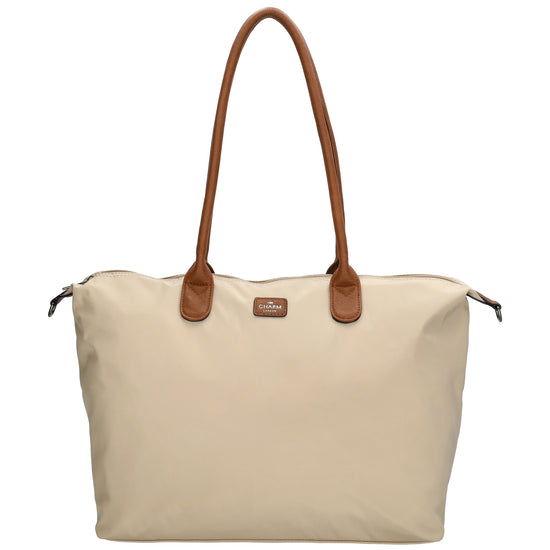 Shopper 51x33cm Natur|Sand aus Nylon|Polyester - leder-accessoires.com