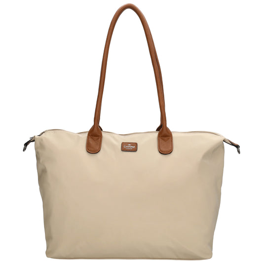 Shopper 51x33cm Natur|Sand aus Nylon|Polyester - leder-accessoires.com