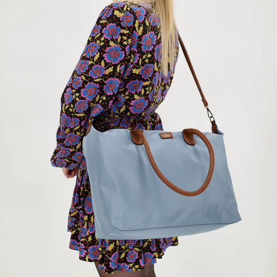 Shopper 51x33cm Hellblau aus Nylon|Polyester - leder-accessoires.com