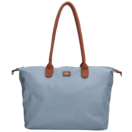 Shopper 51x33cm Hellblau aus Nylon|Polyester - leder-accessoires.com