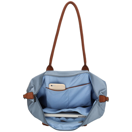Shopper 51x33cm Hellblau aus Nylon|Polyester - leder-accessoires.com