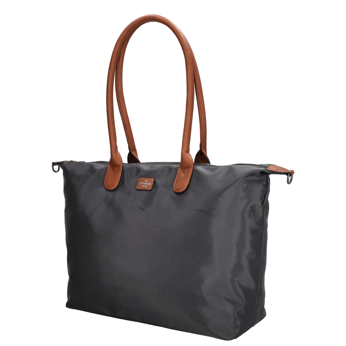 Shopper 51x33cm Dunkelgrau aus Nylon|Polyester - leder-accessoires.com