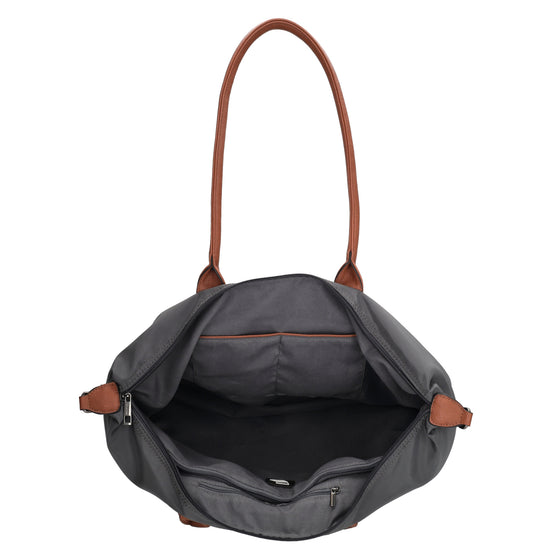 Shopper 51x33cm Dunkelgrau aus Nylon|Polyester - leder-accessoires.com