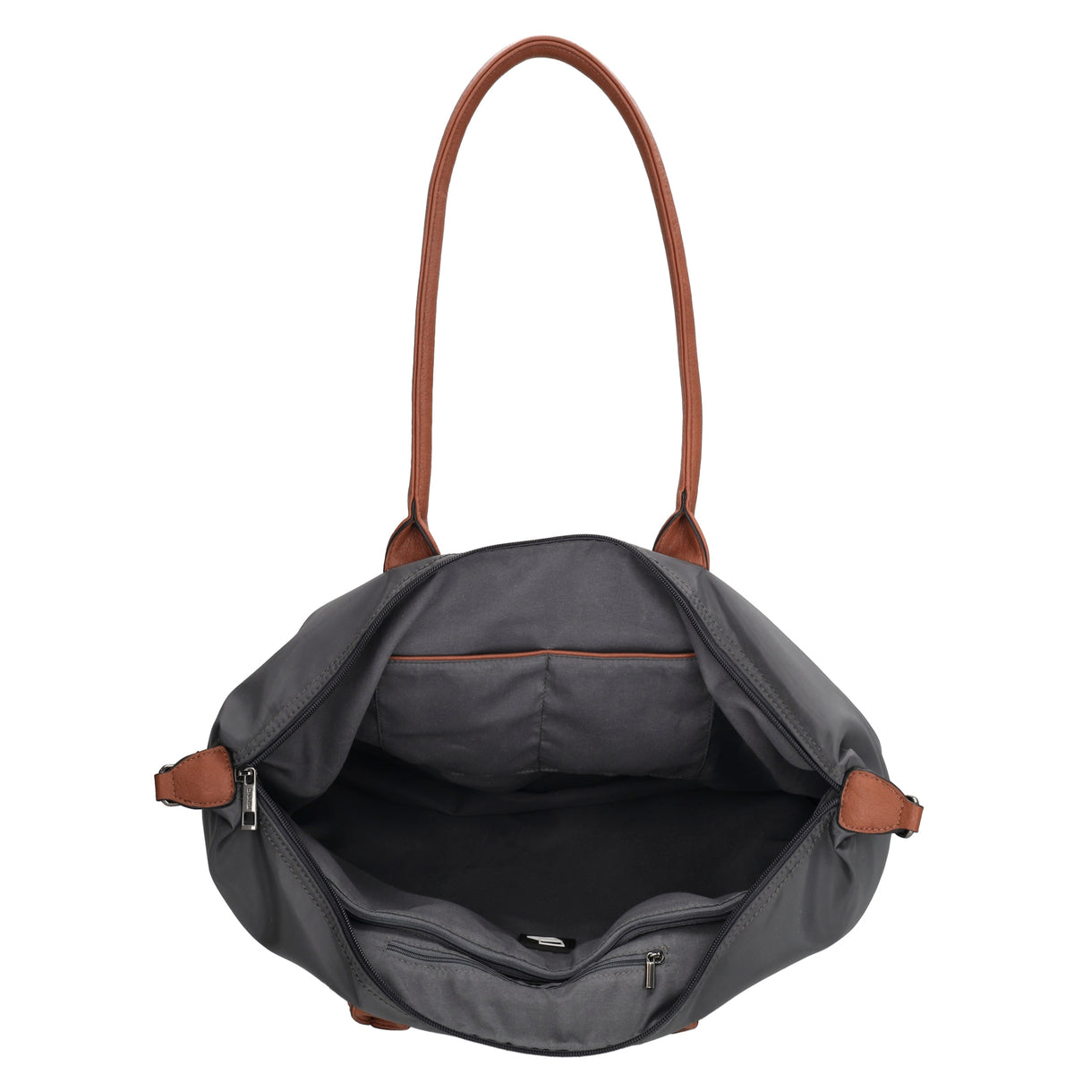 Shopper 51x33cm Dunkelgrau aus Nylon|Polyester - leder-accessoires.com
